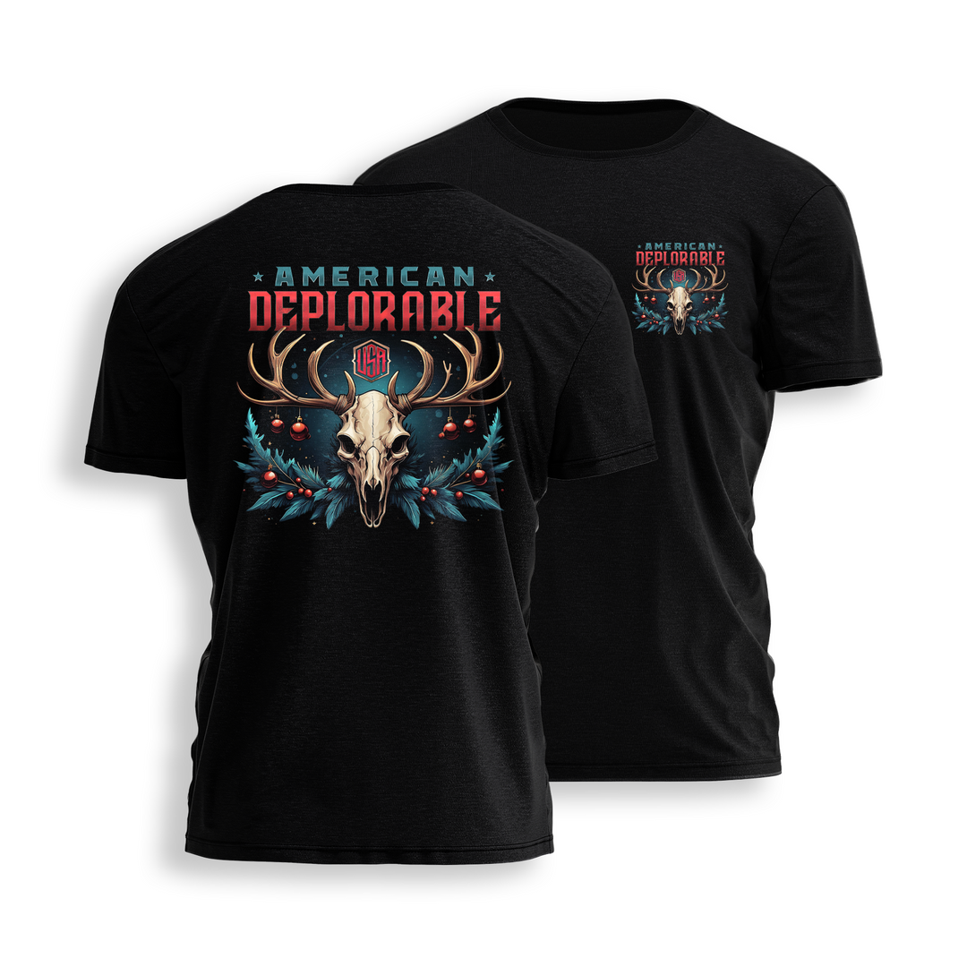 AMERICAN DEPLORABLE - CHRISTMAS DEER SKULL Tee