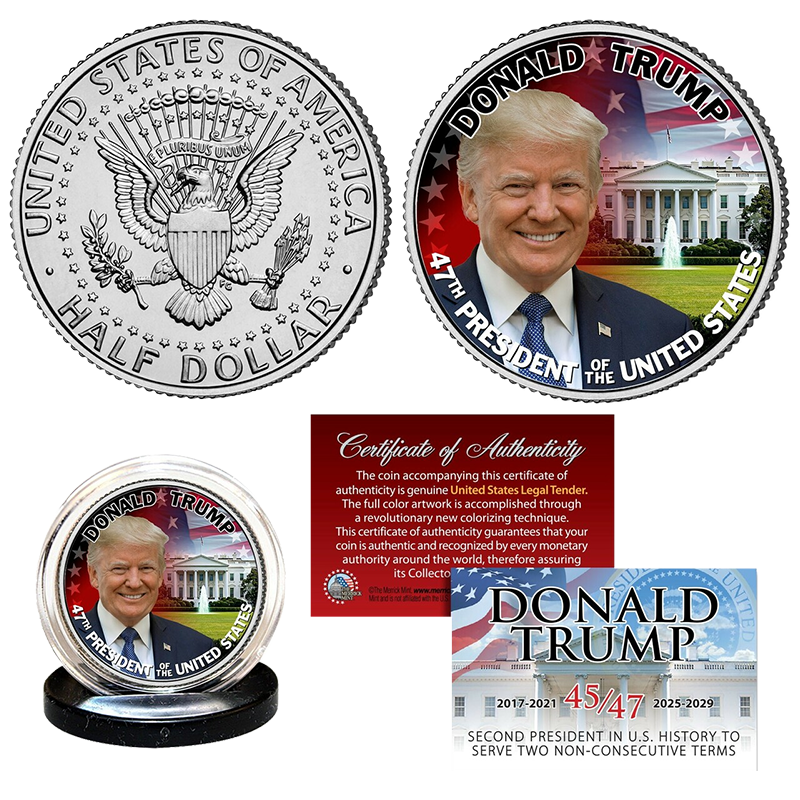 Trump 47th President - White House Fountain - JFK Half Dollar - 3141