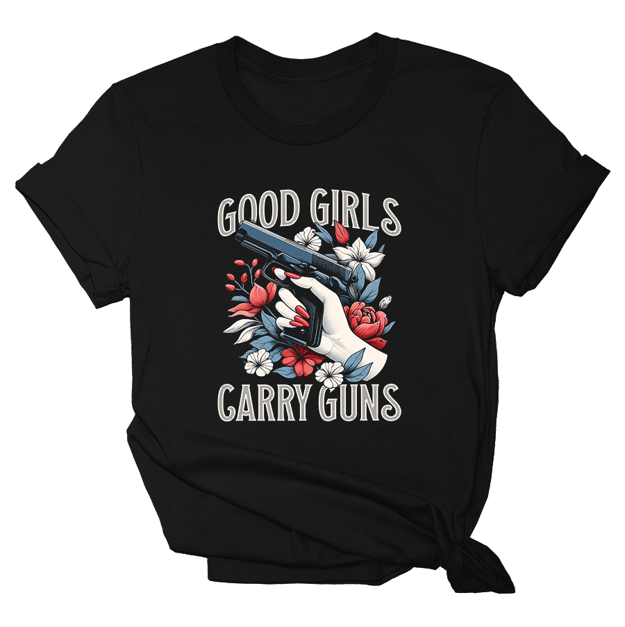 Good Girls Carry Guns - Flowers Tee - 2358
