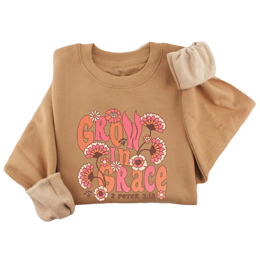 Grow In Grace - Groovy Flowers Crewneck - 3499