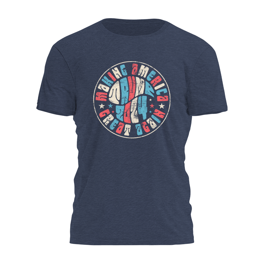 Trump 2024 - Groovy Badge Tee - 2454