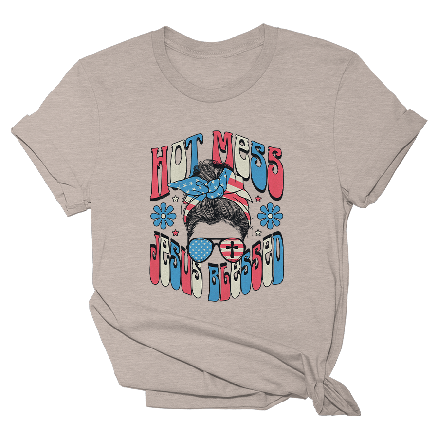 Hot Mess Jesus Blessed Tee - 2683