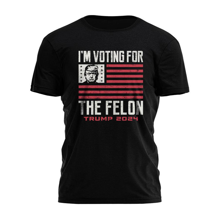 I'm Voting For The Felon - Stars And Bars Tee - 2506