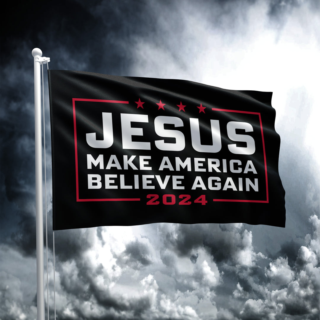 Jesus 2024 Make America Believe - Flag - 1850