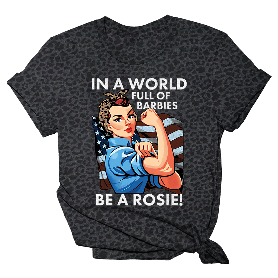 Rosie Riveter Leopard Print Women's Shirt Tee