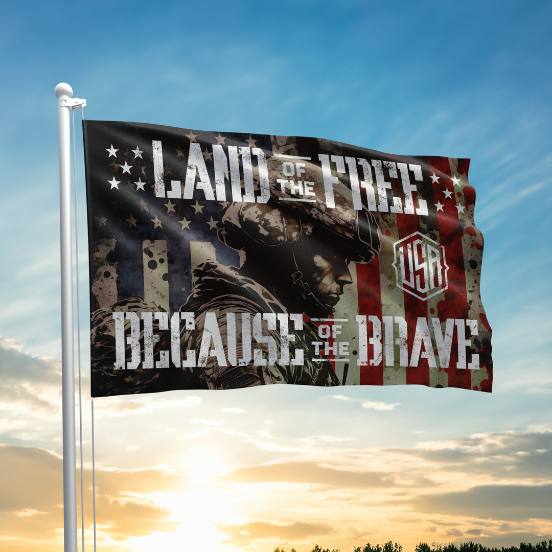 Land of the Free Because of the Brave - Flag