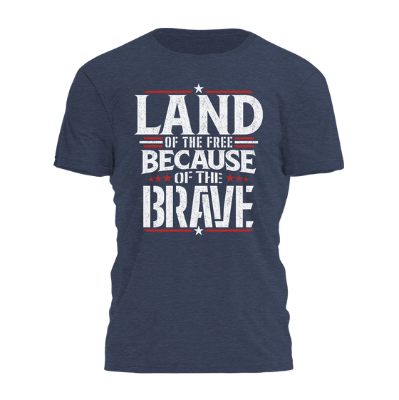 Land of the Free Because of the Brave Tee - 2300