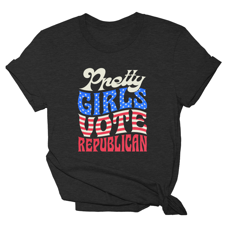Pretty Girls Vote Republican - Wavy Tee - 2882