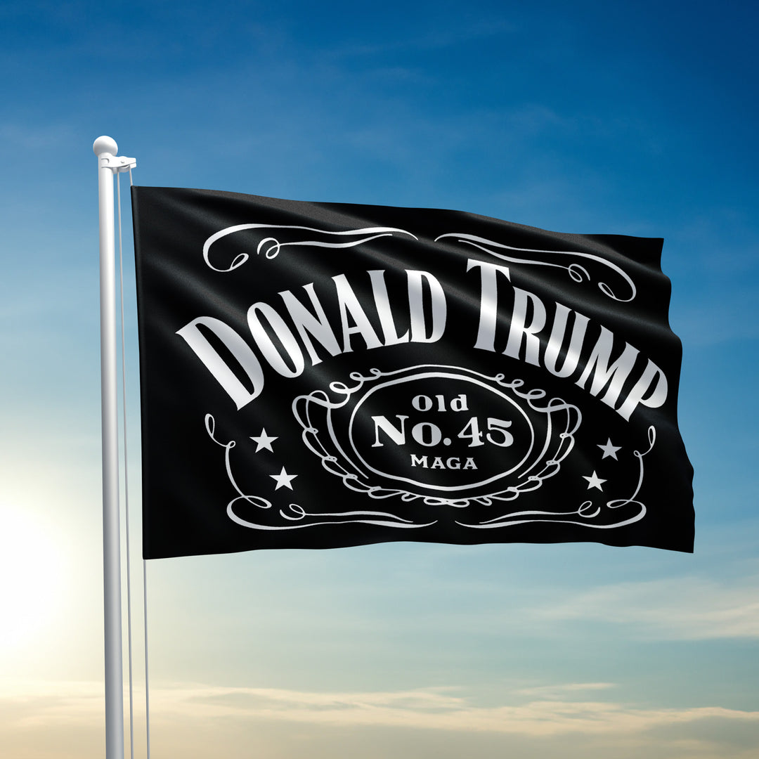 Donald Trump Whiskey White Label Flag