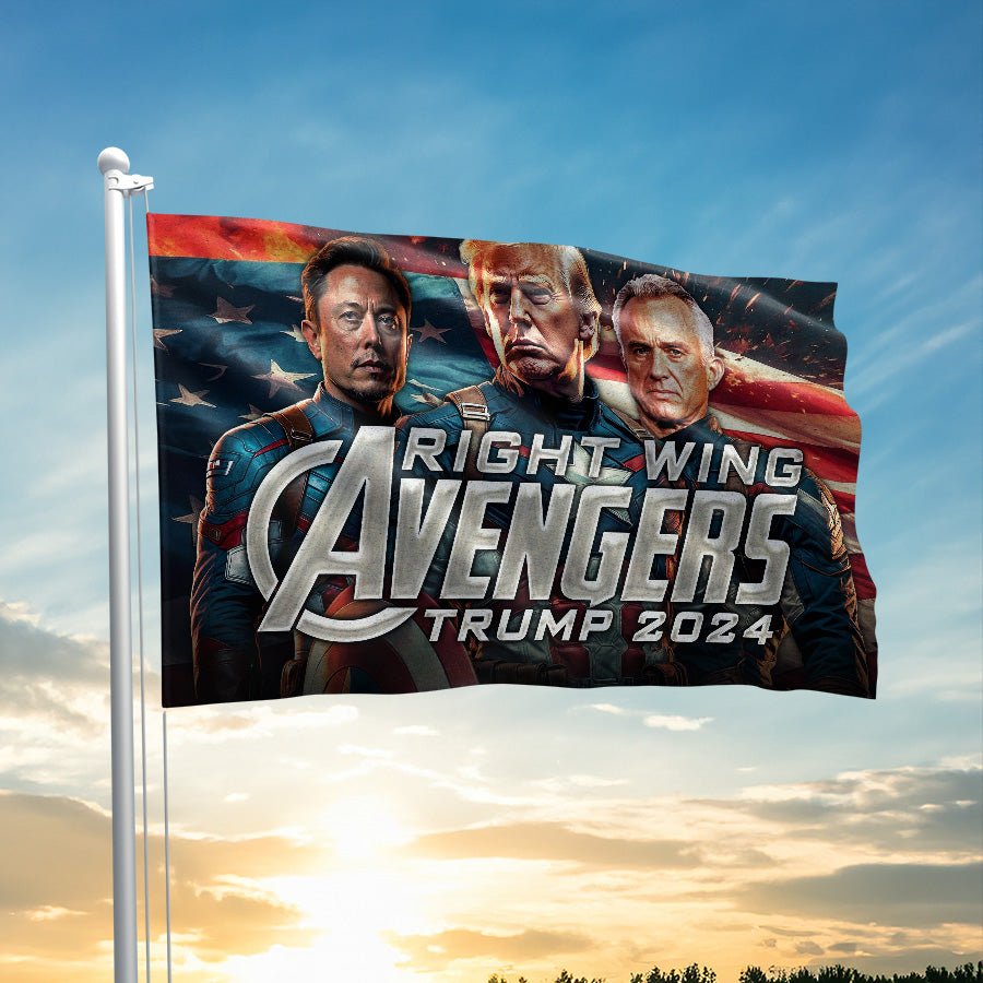 Musk, Trump, Kennedy - Right Wing Avengers Flag - 2942