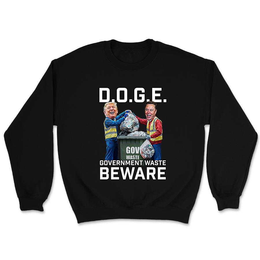 DOGE Government Waste Beware Crewneck - 3558