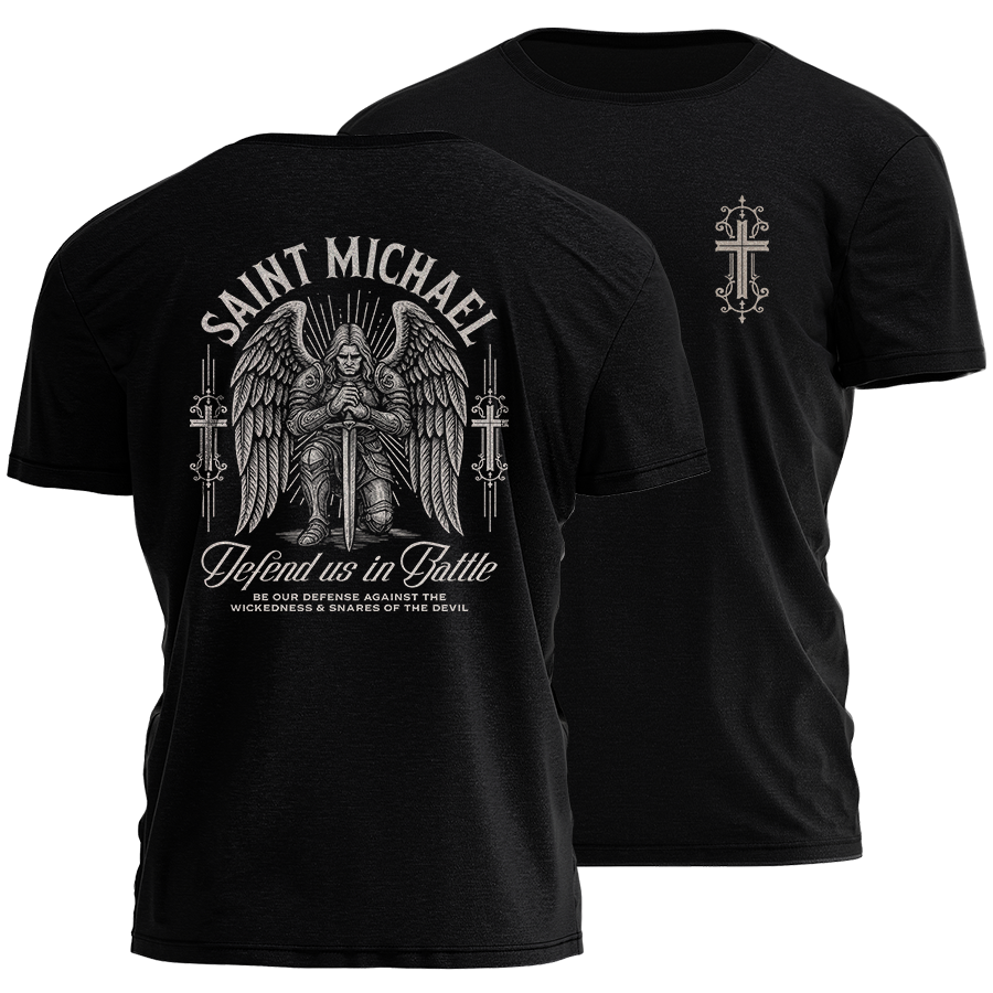 Defend Us In Battle - St. Michael Tee - 4150