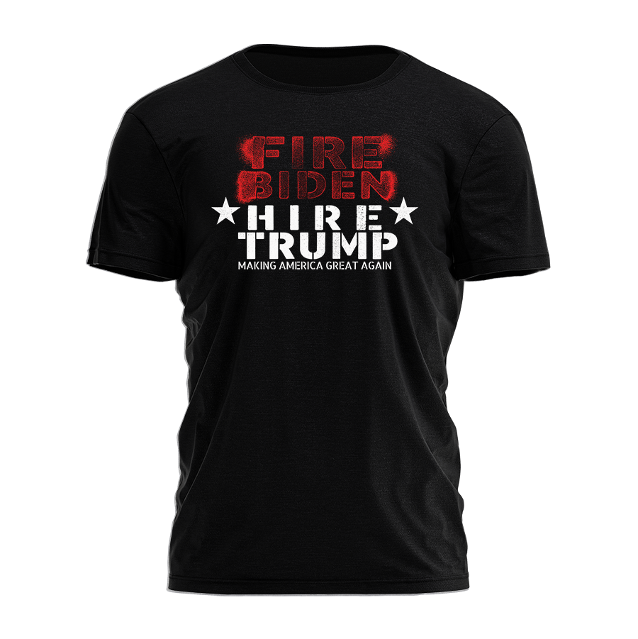 Fire Biden Hire Trump - Stencil Tee - 2367