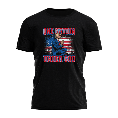 One Nation Under God - Trump Illustration Tee - 3608
