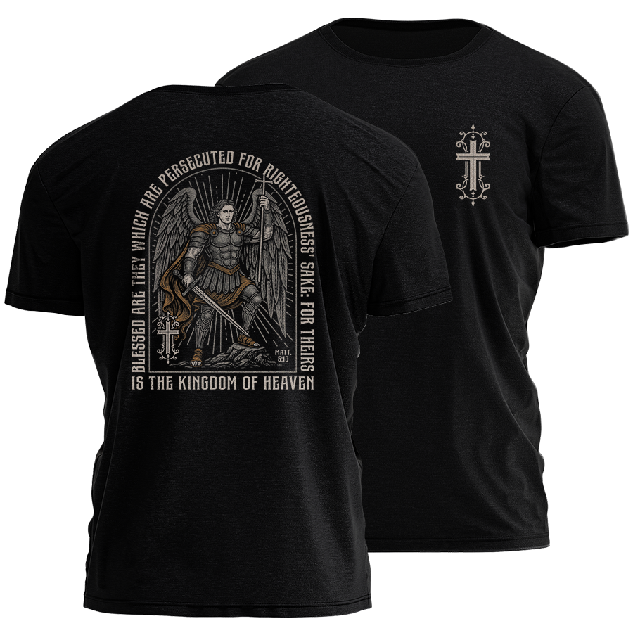 Blessed Are They - St. Michael Tee - 4148