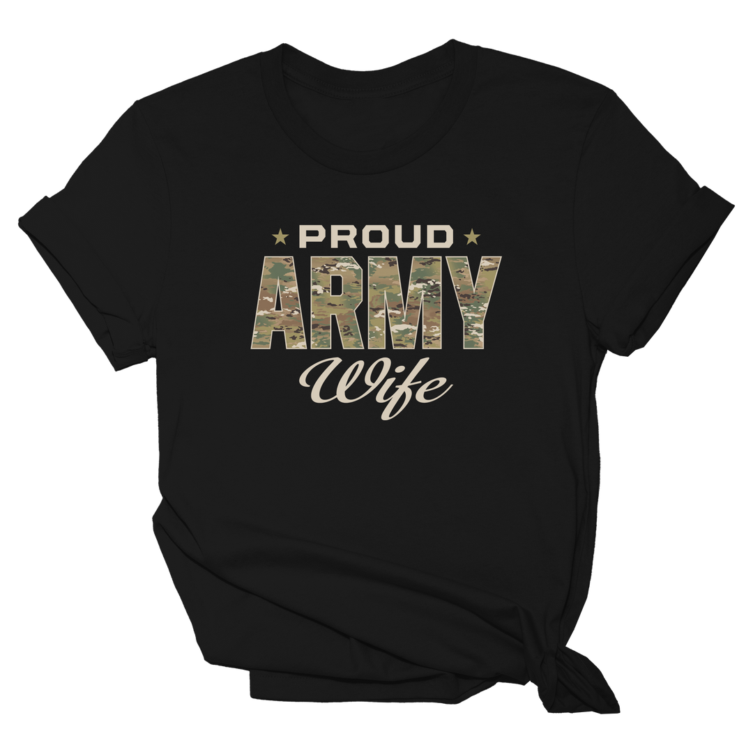 Proud Army Wife - Camo - Womens Tee