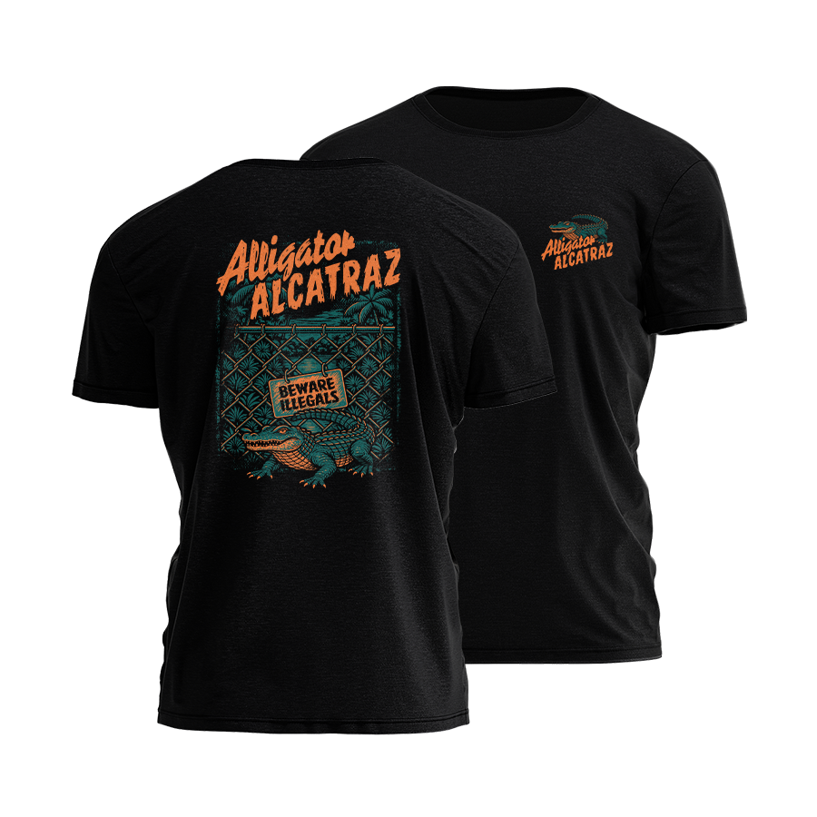 Alligator Alcatraz - Beware Illegals Tee - 3964