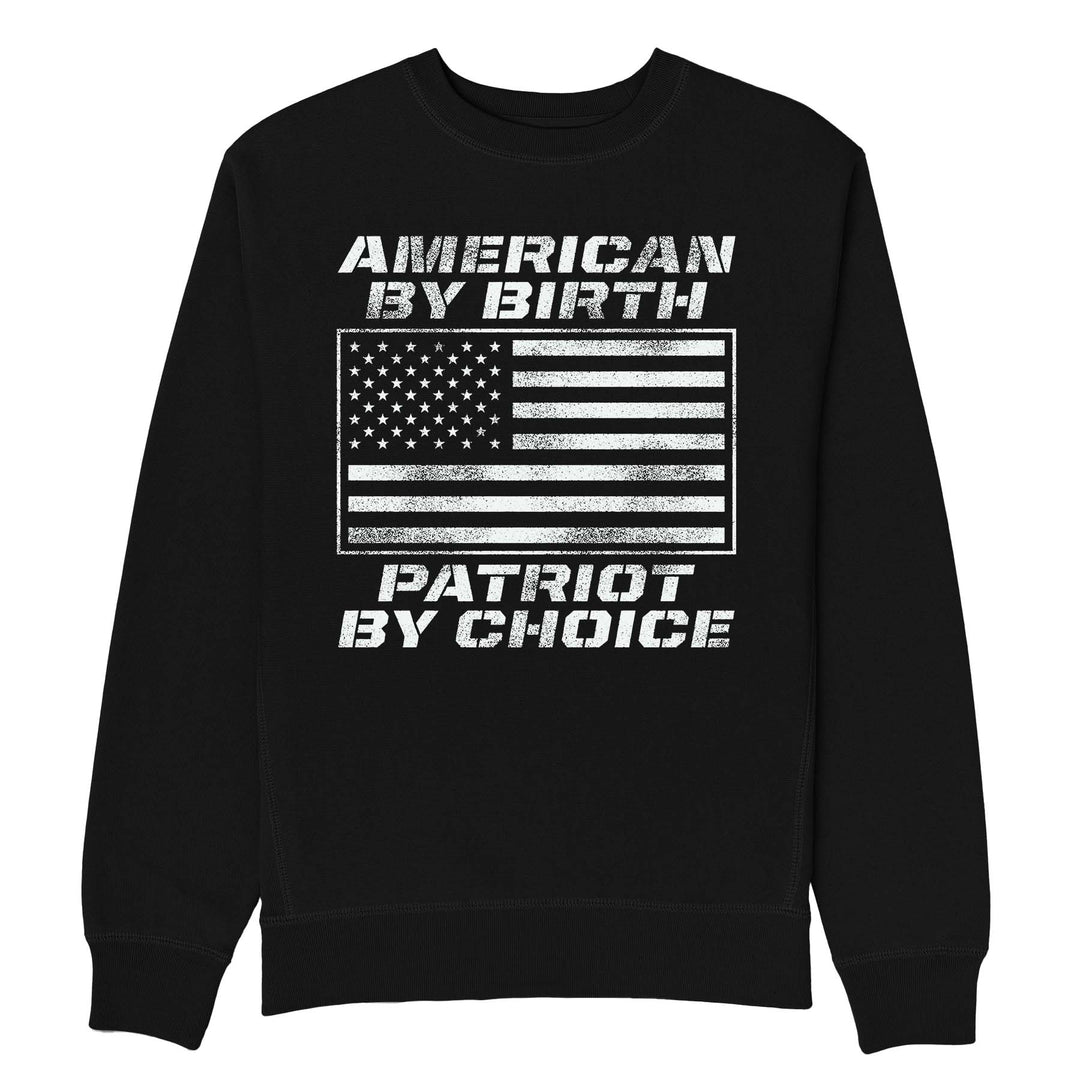 American By Birth ON Black Crewneck