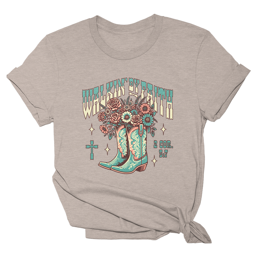 Walkin By Faith - Boots Tee - 3665