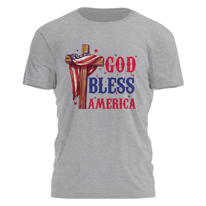 God Bless America Cross Tee - 2373
