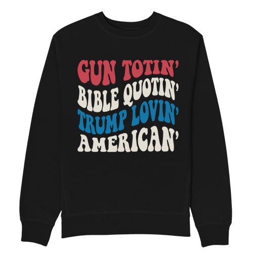 Gun Totin' On Black Crewneck