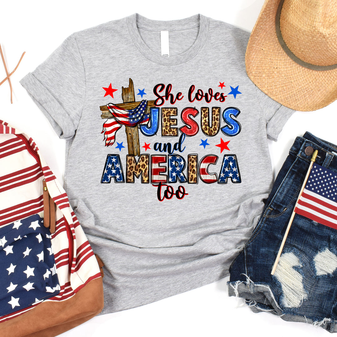 She Loves Jesus And America Too Tee