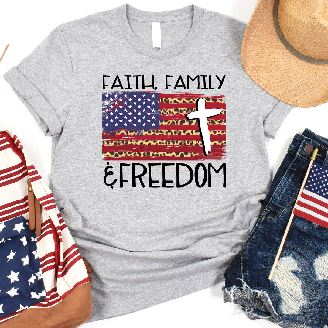 Faith Family Freedom Flag Tee