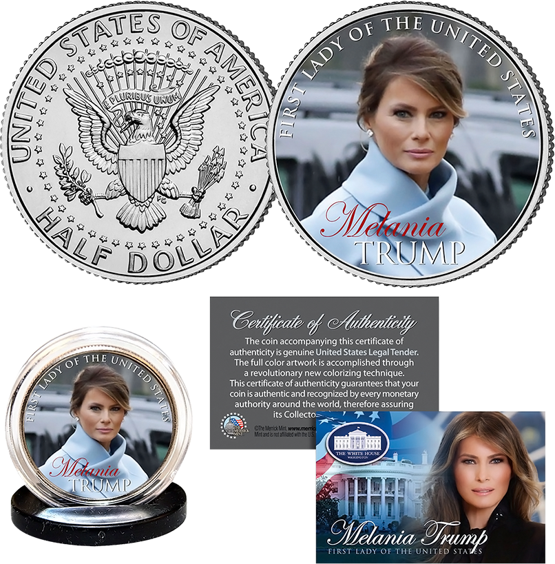 Melania Trump First Lady JFK Half Dollar - I Love My Freedom