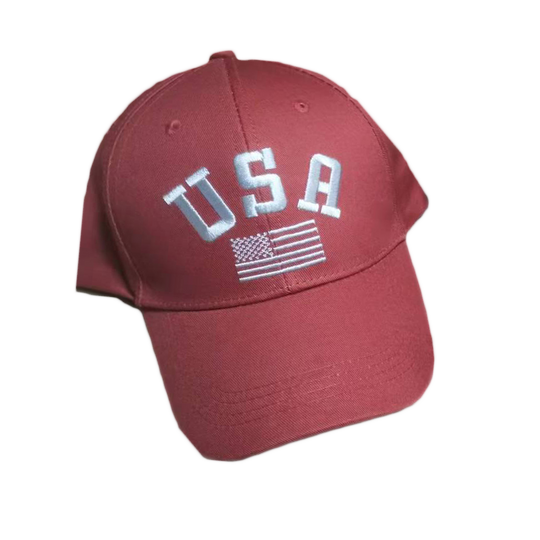 USA Flag Hat (Maroon)
