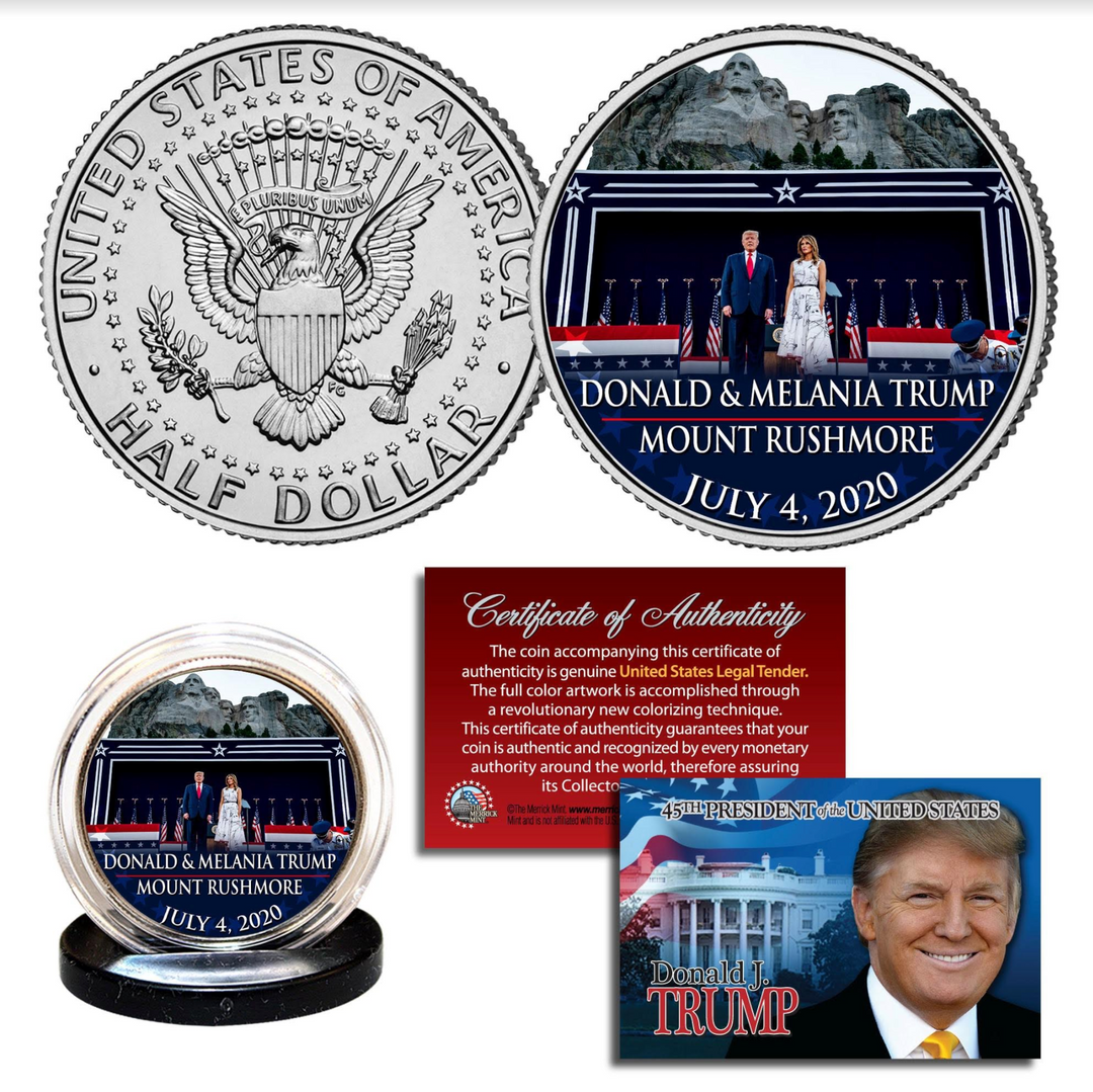 Donald & Melania Trump Mt. Rushmore Coin - I Love My Freedom