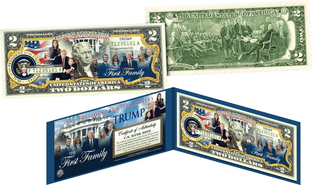 America's First Family Legal Tender $2 Bill The Trump Family - I Love My Freedom