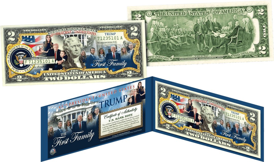 America's First Family Legal Tender $2 Bill The Trump Family - I Love My Freedom