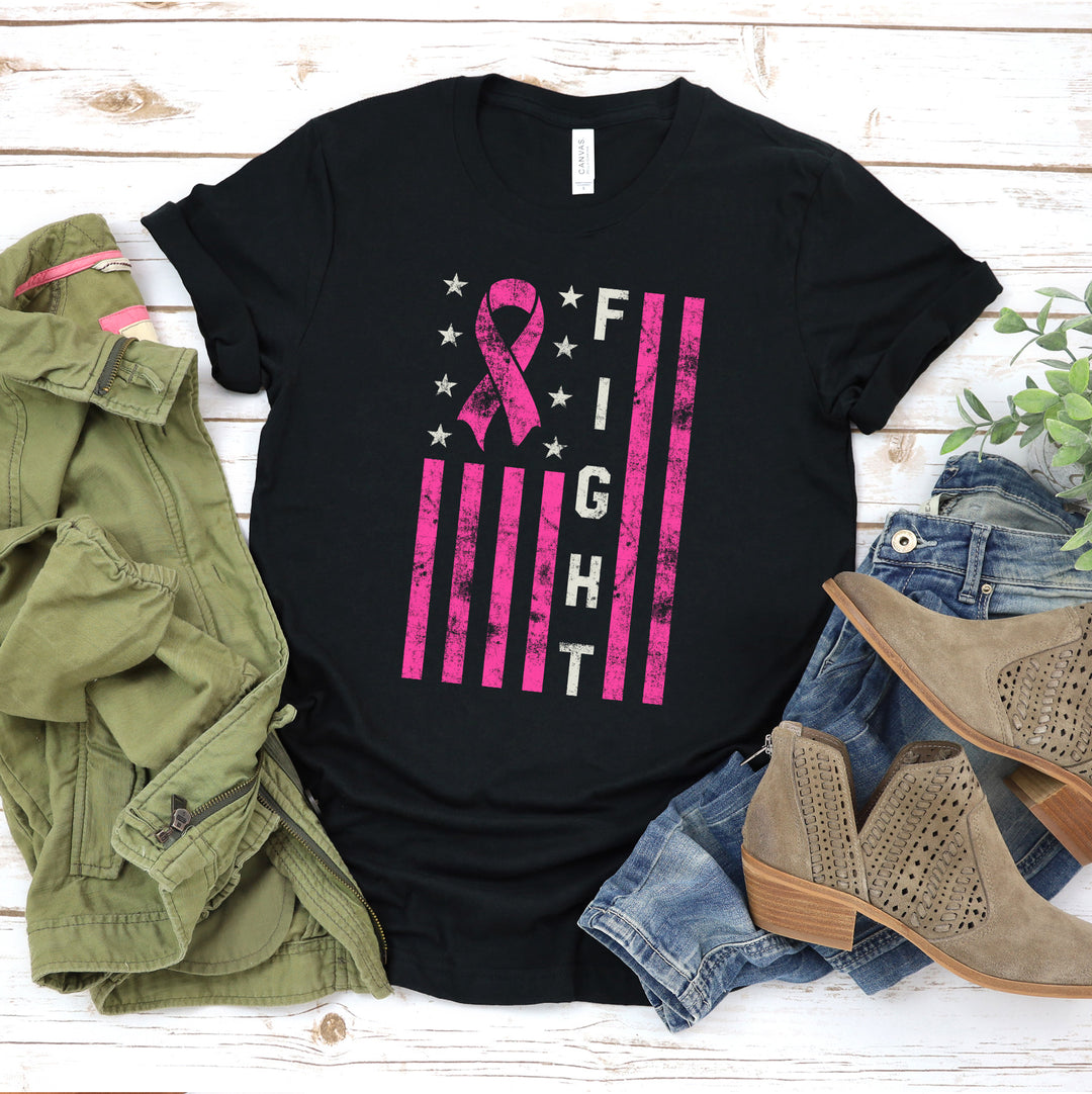 BREAST CANCER - FIGHT FLAG Tee