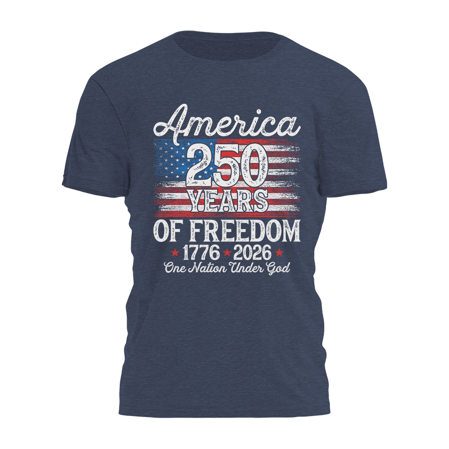 250 Years Of Freedom - Distressed Flag Tee - 4737