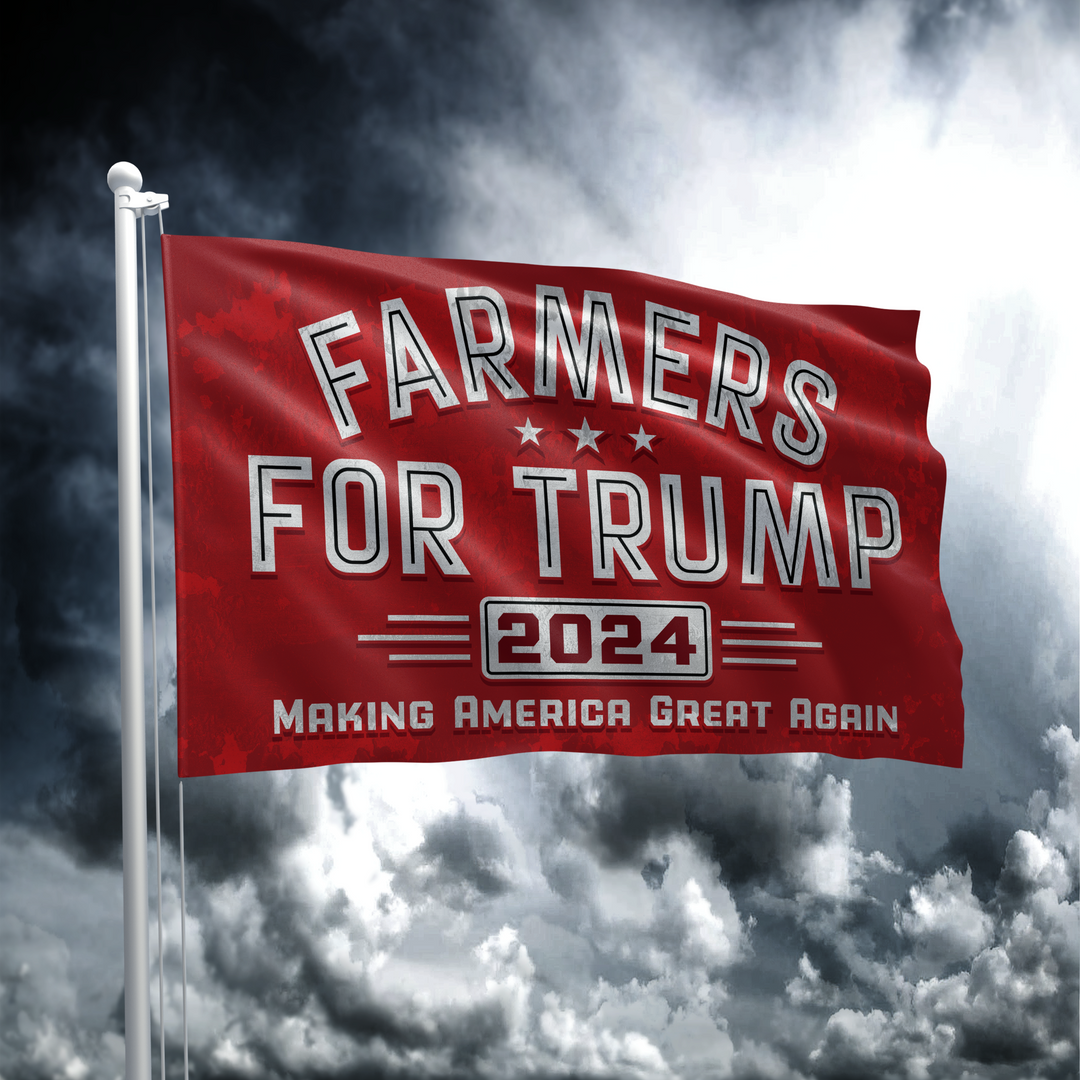 Farmers For Trump Red Theme Flag