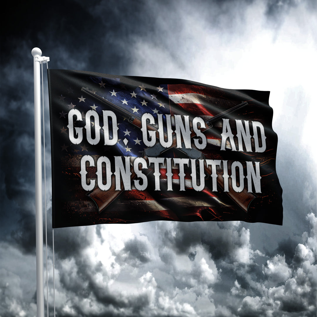 GOD, GUNS & CONSTITUTION - FLAG