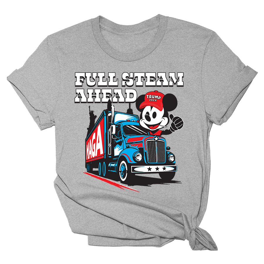 Full Steam Ahead Truck Remake Shirt Gray Tee