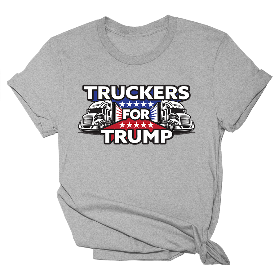 Truckers For Trump Grey Shirt Tee 7896