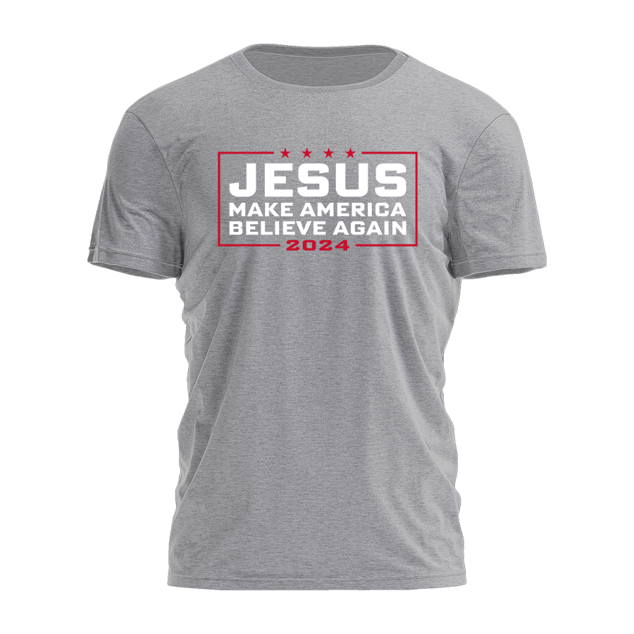 Jesus 2024 - Make America Believe Again - Grey Tee