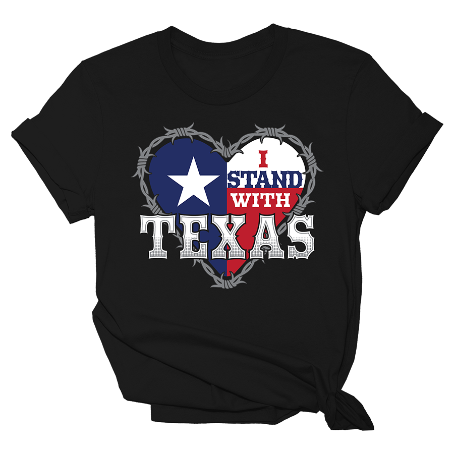 I Stand With Texas Barbed Heart Women's Tee