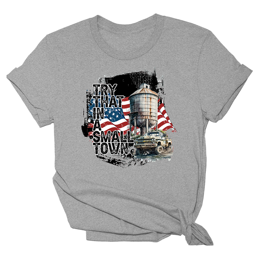 SMALL TOWN CHEVY HEATHER WOMANS GREY TSHIRT Tee