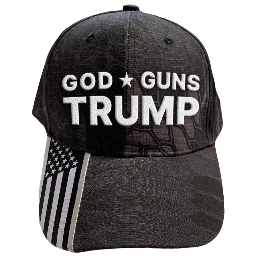 God Guns Trump Black Camo Hat