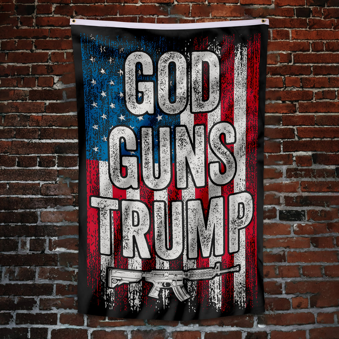 God, Guns, Trump - Vertical Flag