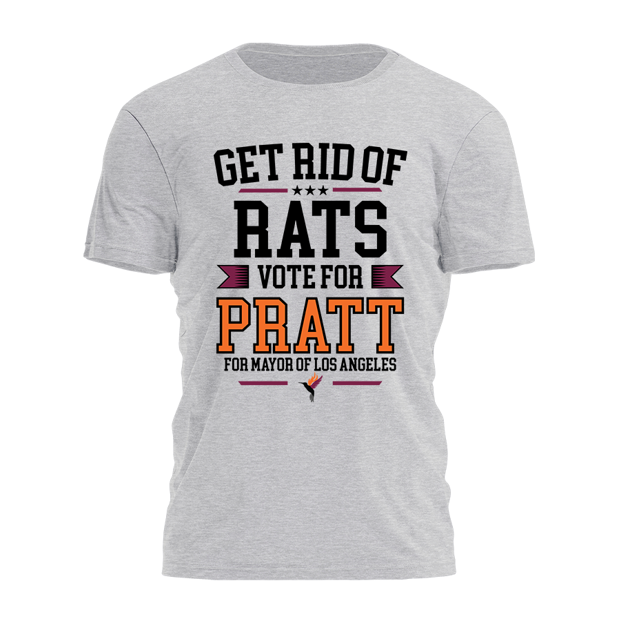 Rid Of Rats - Vote Pratt - College Tee - 4854