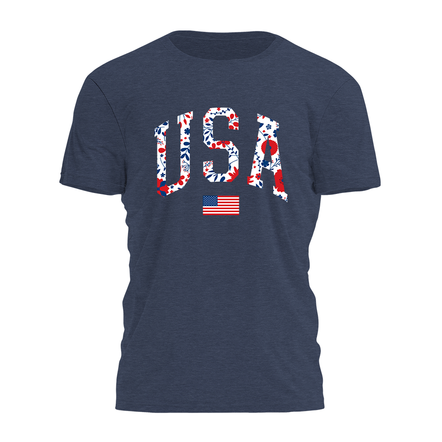 Big USA Floral Tee - 4912