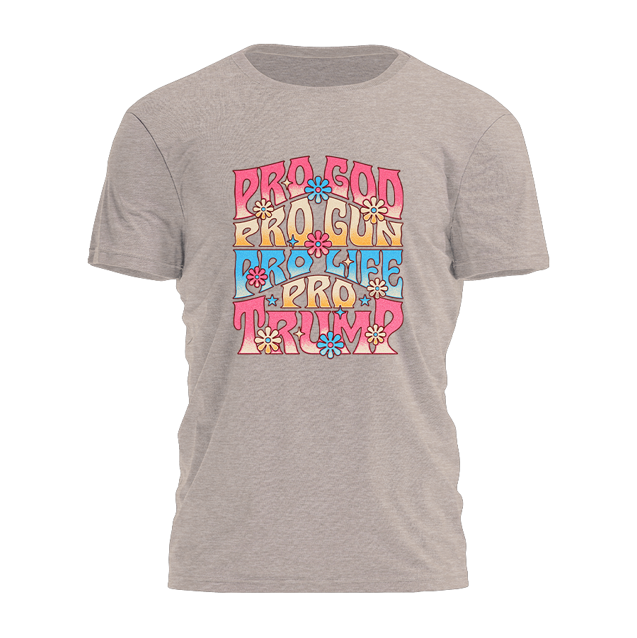 Pro God Pro Gun Pro Life Pro Trump - Wavy Tee - 2868