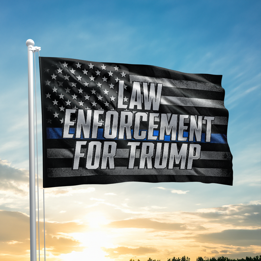 Law Enforcement For Trump Flag - 2180