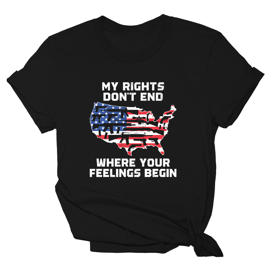 MY RIGHTS DON'T END WHERE YOUR FEELINGS BEGIN - WOMENS Tee