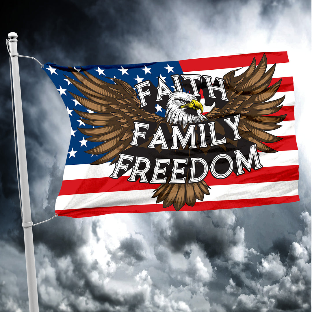 FAITH FAMILY FREEDOM EAGLE FLAG