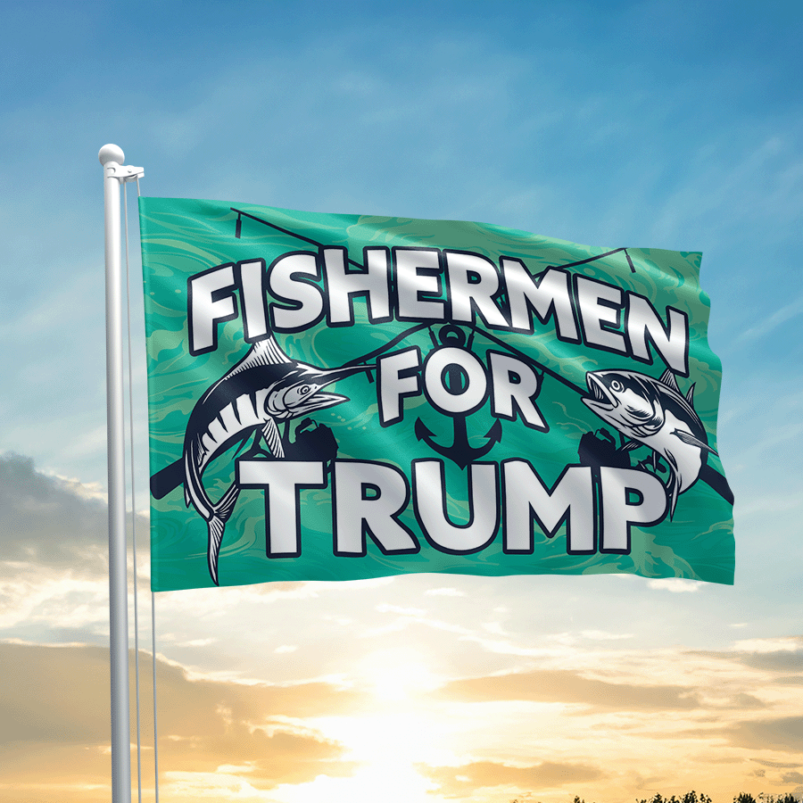 Fishermen For Trump Blue Flag